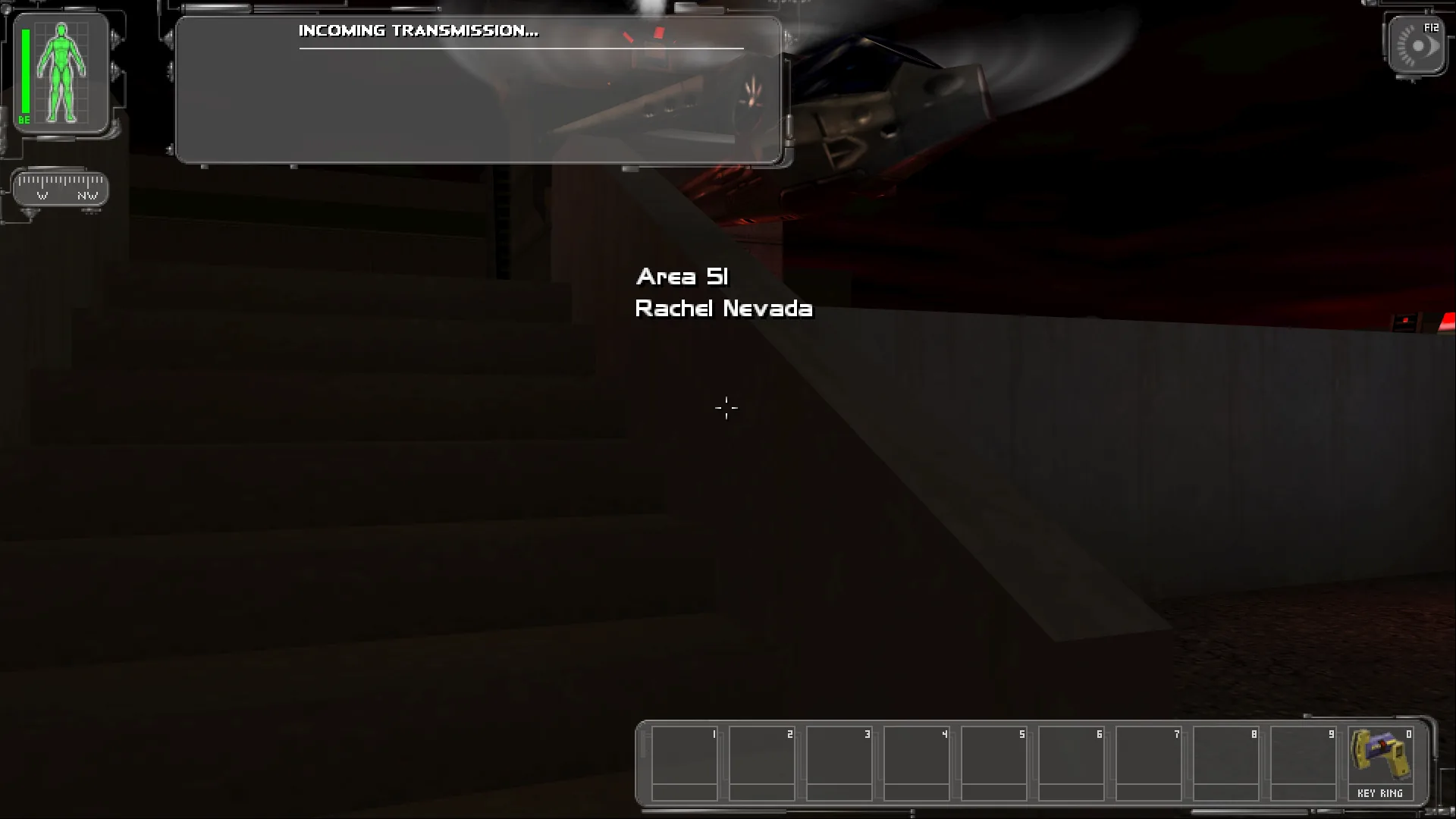 Area 51 with an incoming transmission and the location title