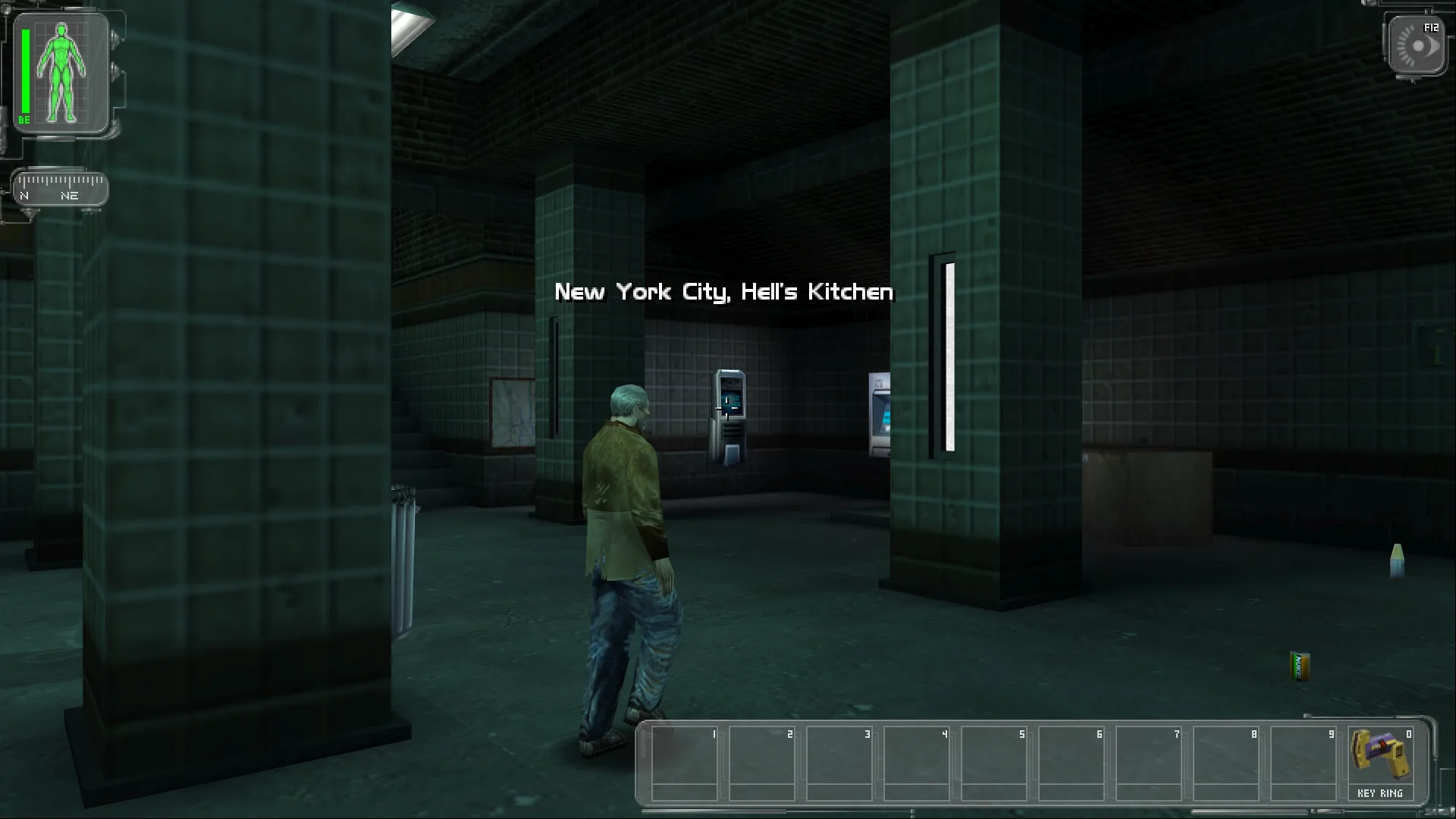 The Hell's Kitchen subway station with its location title