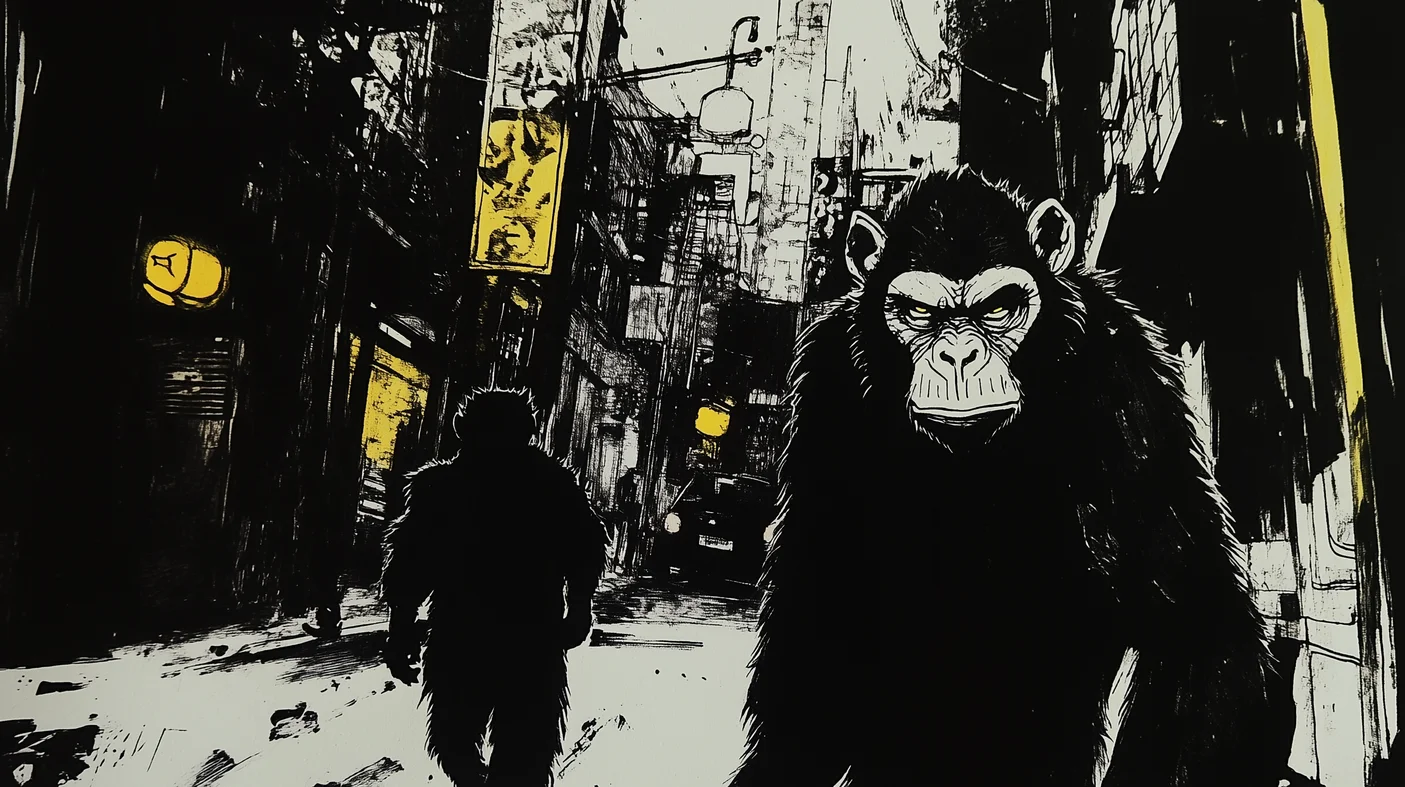 Monkey language interpreter artwork